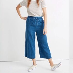 Madewell - Indigo Smocked Huston Pull-On Crop Pants